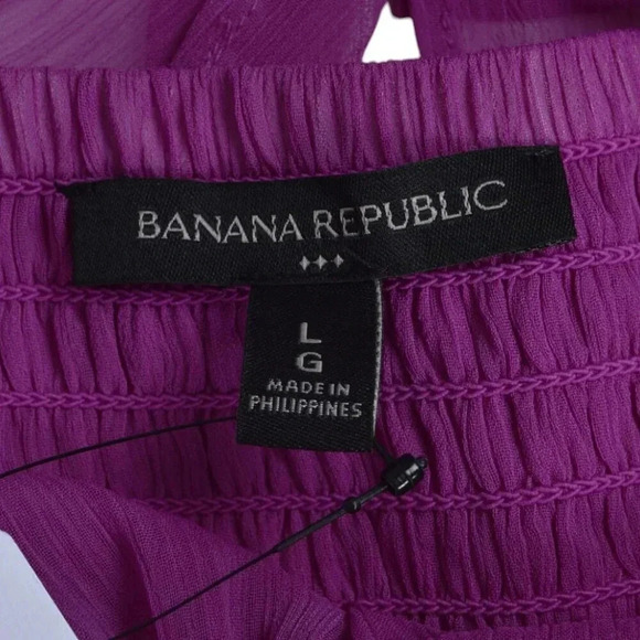 NWT  Banana Republic Factory Flutter Tie-Back Tank Top Blouse Magenta Size Large - Picture 13 of 14